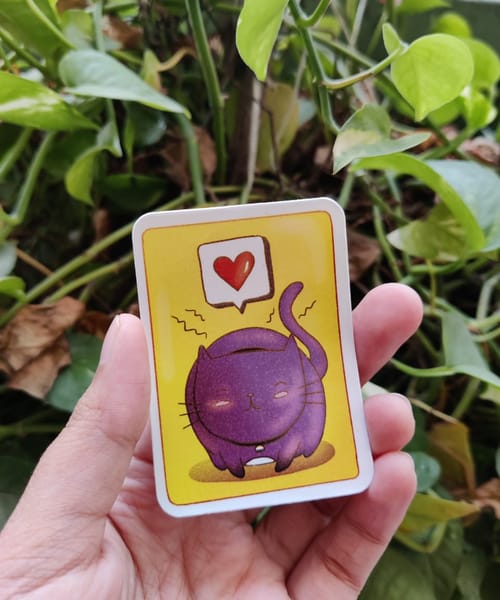 Purple Cat Sticker